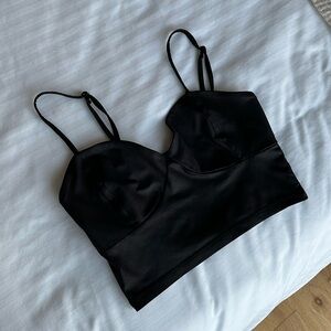Crop bustier black shinny